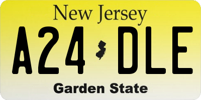 NJ license plate A24DLE