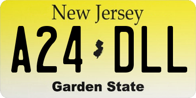 NJ license plate A24DLL