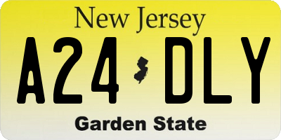 NJ license plate A24DLY