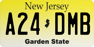 NJ license plate A24DMB