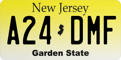 NJ license plate A24DMF