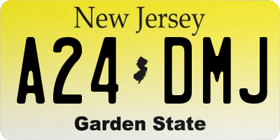 NJ license plate A24DMJ