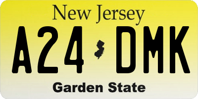 NJ license plate A24DMK