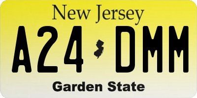 NJ license plate A24DMM