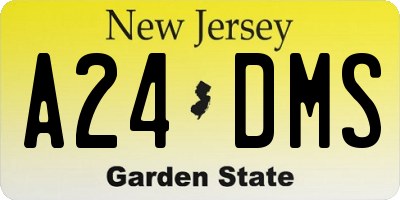 NJ license plate A24DMS
