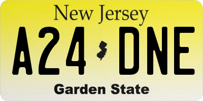 NJ license plate A24DNE