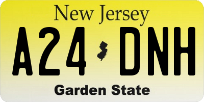 NJ license plate A24DNH