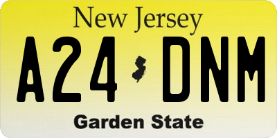 NJ license plate A24DNM