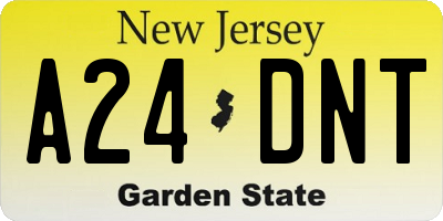 NJ license plate A24DNT