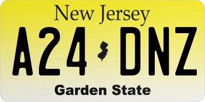 NJ license plate A24DNZ