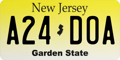 NJ license plate A24DOA