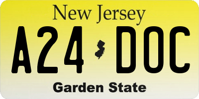 NJ license plate A24DOC