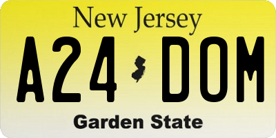 NJ license plate A24DOM