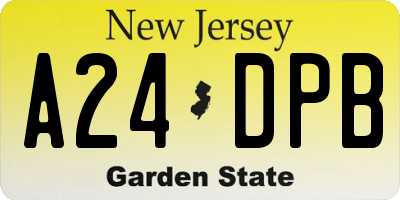 NJ license plate A24DPB