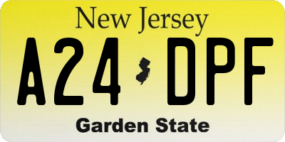 NJ license plate A24DPF