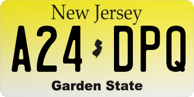 NJ license plate A24DPQ