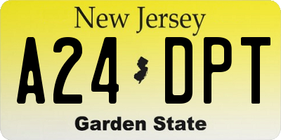 NJ license plate A24DPT