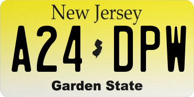 NJ license plate A24DPW
