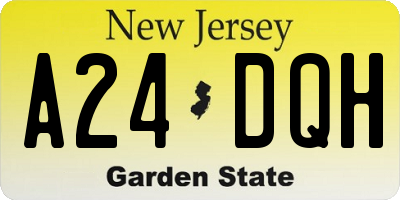 NJ license plate A24DQH