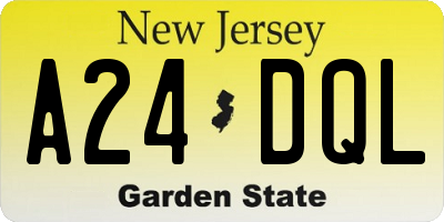 NJ license plate A24DQL