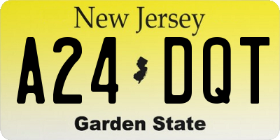 NJ license plate A24DQT