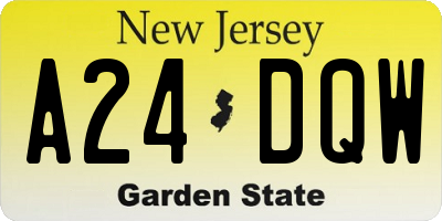 NJ license plate A24DQW