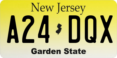 NJ license plate A24DQX