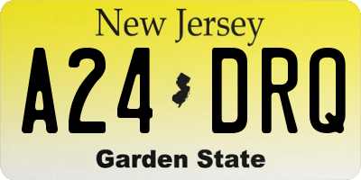NJ license plate A24DRQ