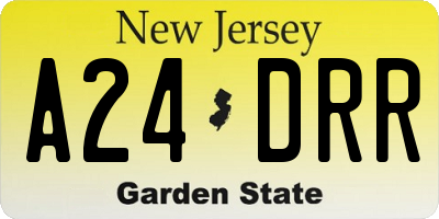NJ license plate A24DRR