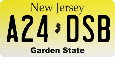 NJ license plate A24DSB