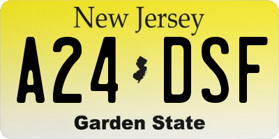 NJ license plate A24DSF