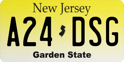 NJ license plate A24DSG