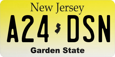 NJ license plate A24DSN