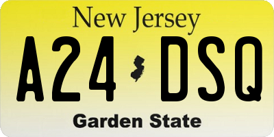NJ license plate A24DSQ
