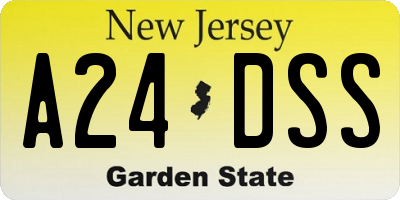 NJ license plate A24DSS