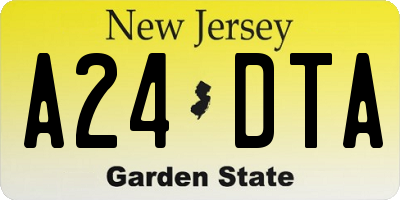 NJ license plate A24DTA