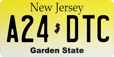 NJ license plate A24DTC