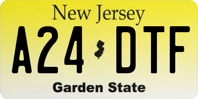 NJ license plate A24DTF