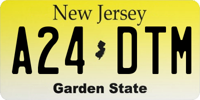 NJ license plate A24DTM