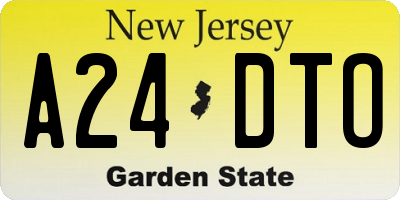 NJ license plate A24DTO
