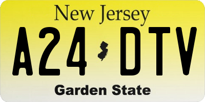 NJ license plate A24DTV
