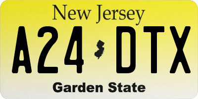 NJ license plate A24DTX