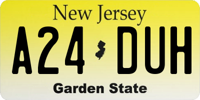 NJ license plate A24DUH