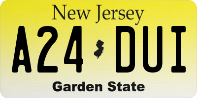 NJ license plate A24DUI