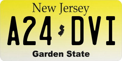 NJ license plate A24DVI