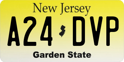 NJ license plate A24DVP