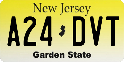 NJ license plate A24DVT
