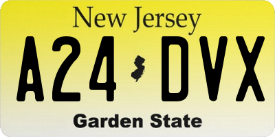 NJ license plate A24DVX