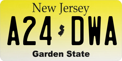 NJ license plate A24DWA