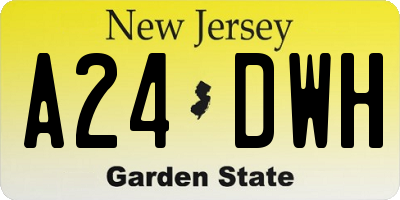 NJ license plate A24DWH